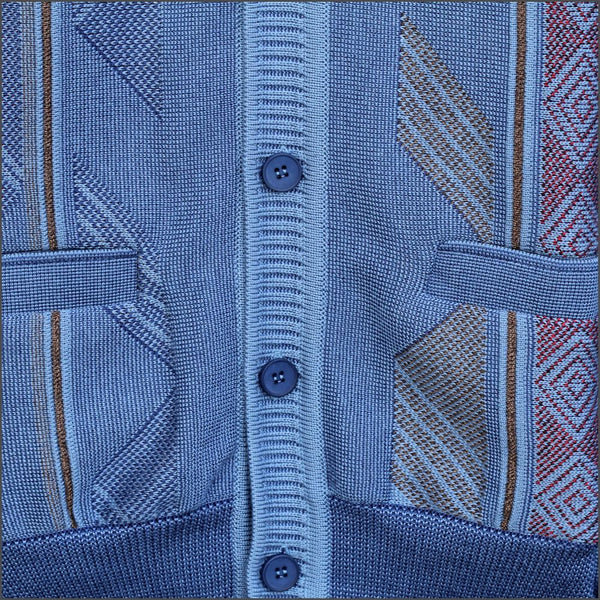 Dg's Light Blue Pattern Wool Blend Cardigan@