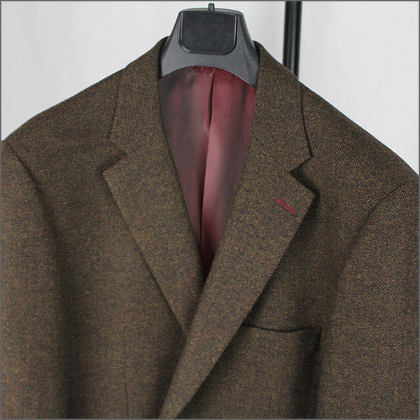 Wellington Dark Brown Herringbone Jacket*