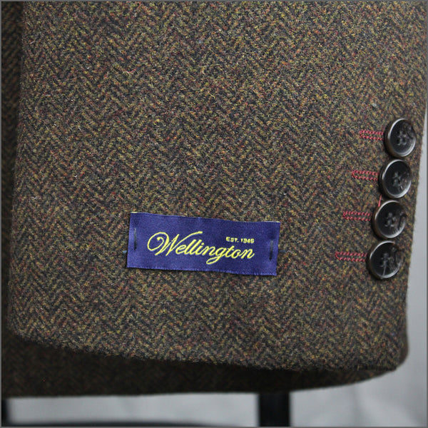 Wellington Dark Brown Herringbone Jacket*