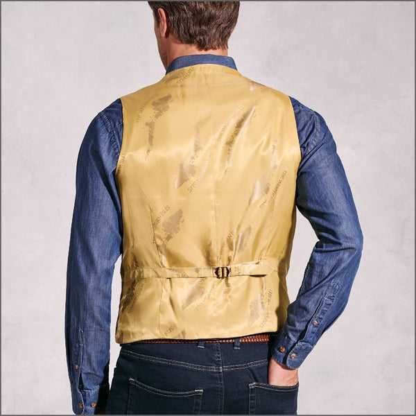 Brook Taverner Dumfries Brown Herringbone Harris Tweed® Waistcoat*