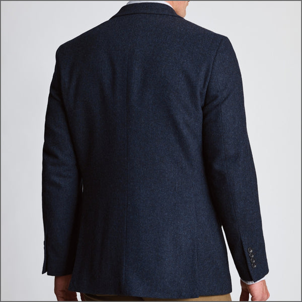 Brook Taverner Tailored Fit Dunster Navy Wool Blend Herringbone Jacket*