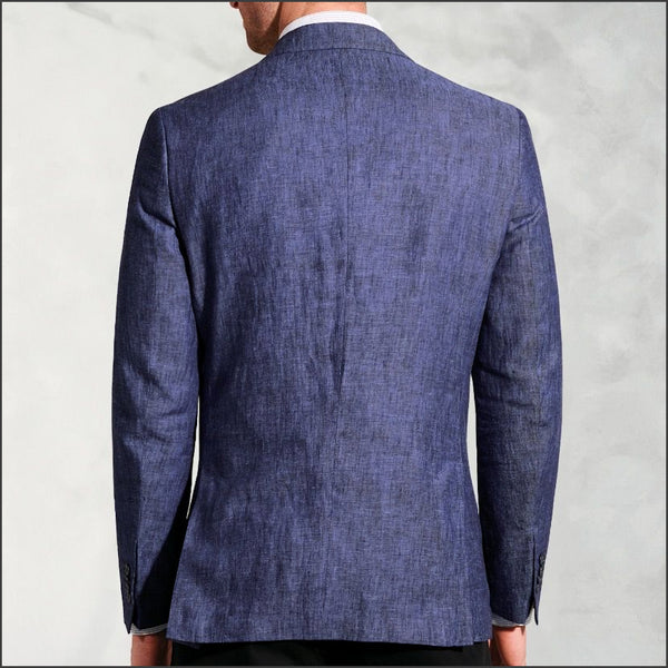 Brook Taverner Tailored Fit Eastwood Blue Pure Linen Jacket*