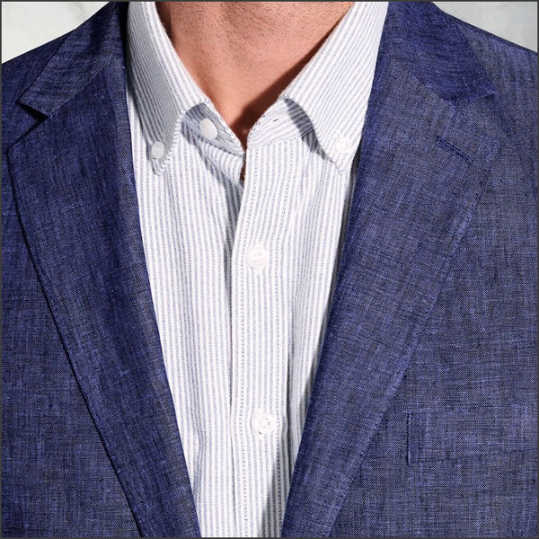 Brook Taverner Tailored Fit Eastwood Blue Pure Linen Jacket*
