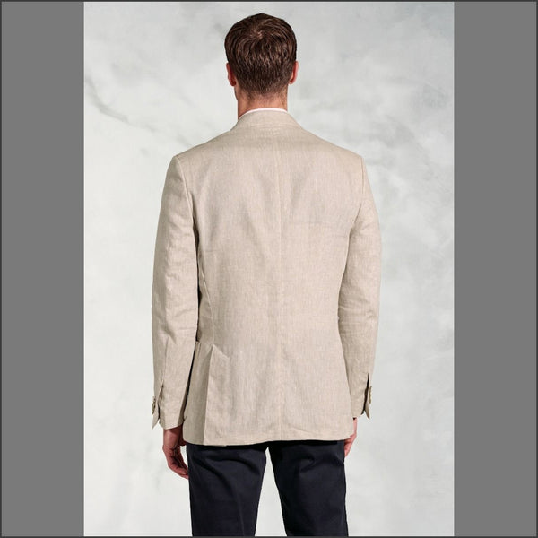 Brook Taverner Tailored Fit Eastwood Sand Pure Linen Jacket*