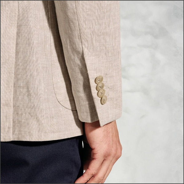 Brook Taverner Tailored Fit Eastwood Sand Pure Linen Jacket*