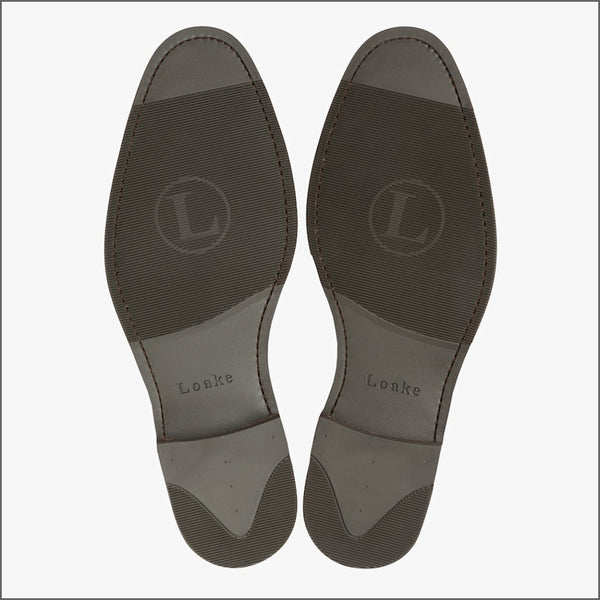 Loake Emsworth Dark Brown Leather Rubber Sole F Fitª