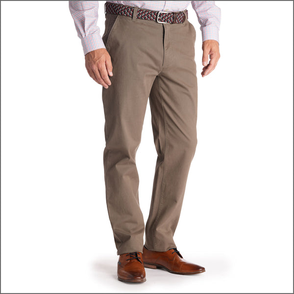 Gurteen Fairfield Stretch Cotton Taupe Chino Trouser,