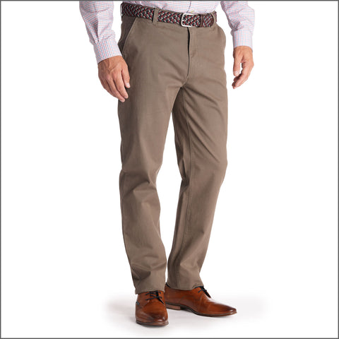 Gurteen Fairfield Stretch Cotton Taupe Chino Trouser,