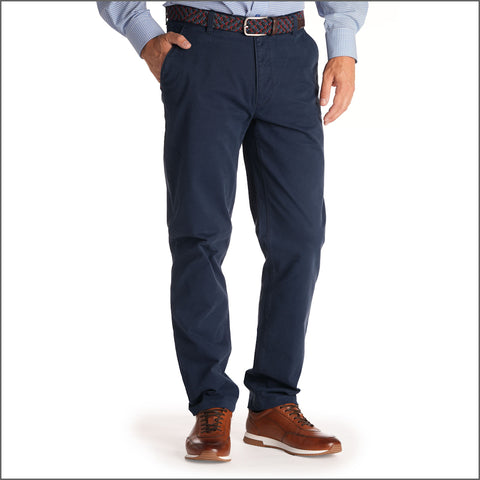 Gurteen Fairfield Stretch Cotton Cobalt Chino Trouser,