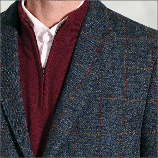 Brook Taverner Falkirk Navy Check Harris Tweed Jacket*
