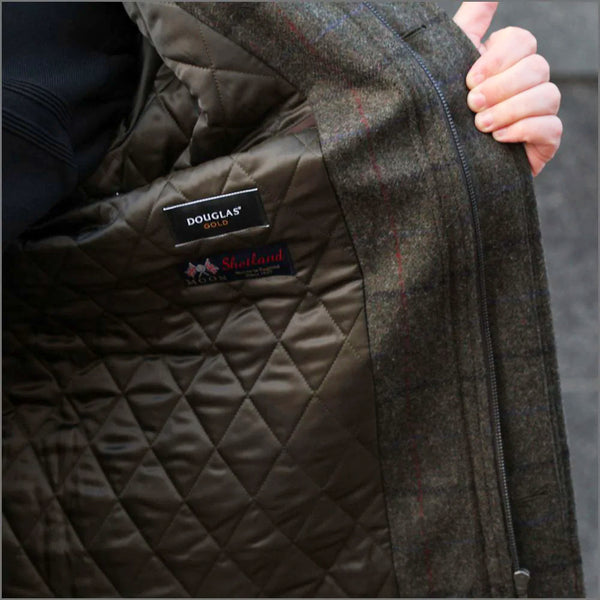 Douglas Frampton Brown Check Car Coat<>