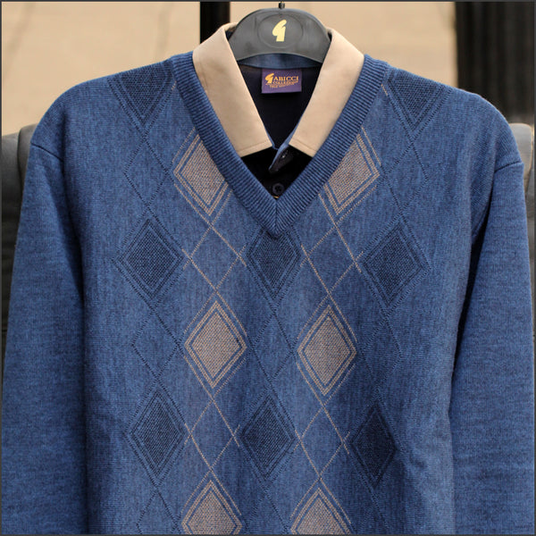 Gabicci M04 Storm Patterned V Neck=