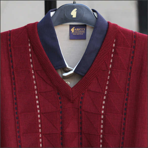 Gabicci M06 Berry Patterned V Neck=