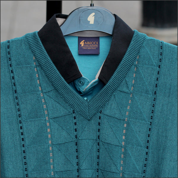 Gabicci M06 Teal V Neck=