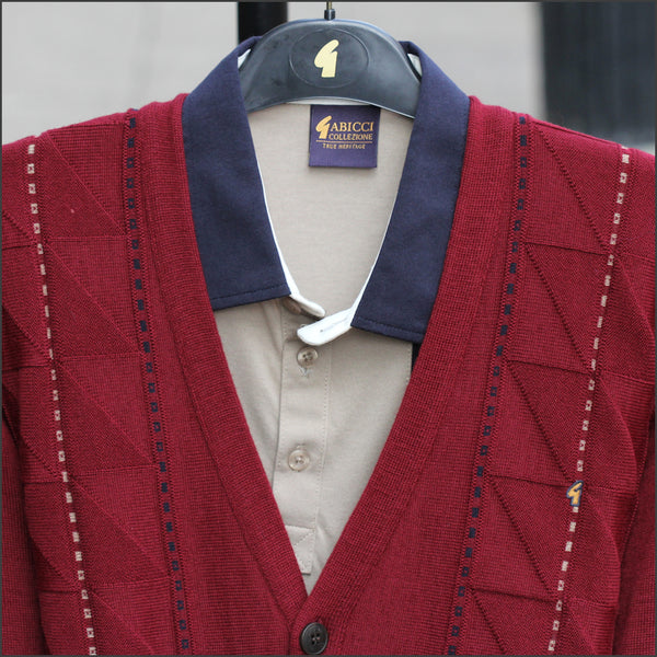Gabicci M07 Berry Pattern Cardigan@