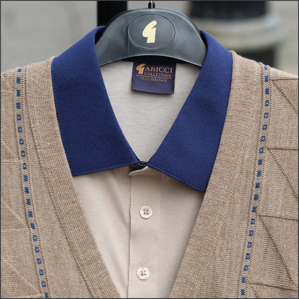 Gabicci M07 Granola Pattern Wool Blended Cardigan@ | cwmenswear