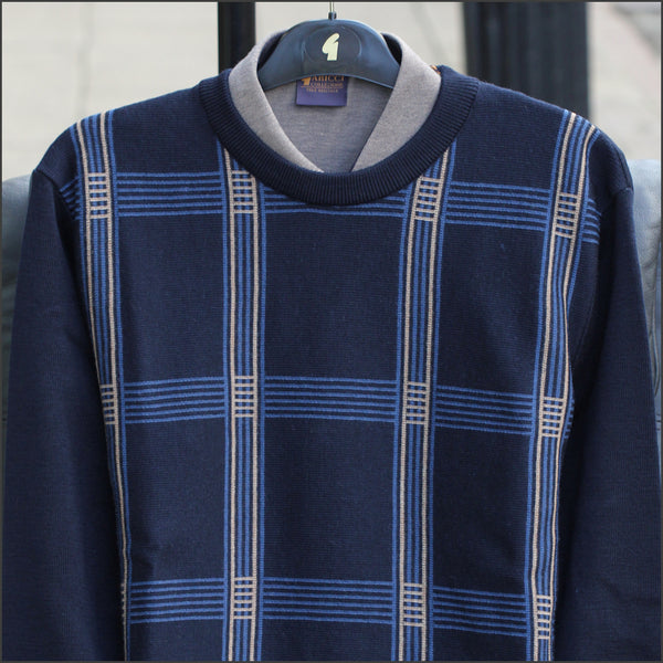 Gabicci M09 Navy Patterned Crew Neckº