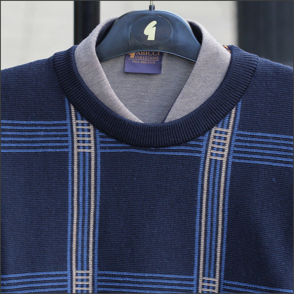 Gabicci M09 Navy Patterned Crew Neckº