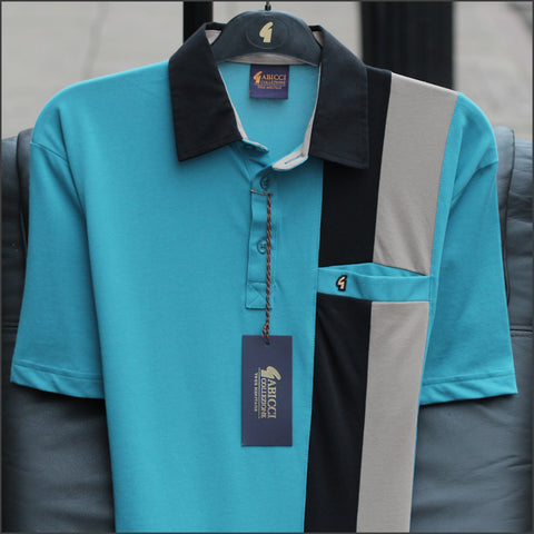 Gabicci X07 Teal Pattern Polo~