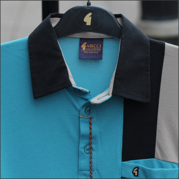 Gabicci X07 Teal Pattern Polo~