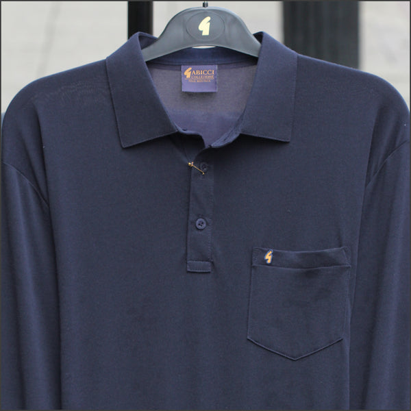 Gabicci Z06 Navy Long Sleeve Polo Top/