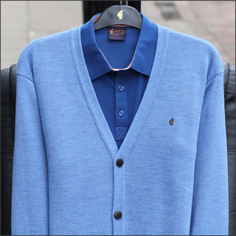 Gabicci Cardigan K02 Sapphire Wool Blended Cardigan@