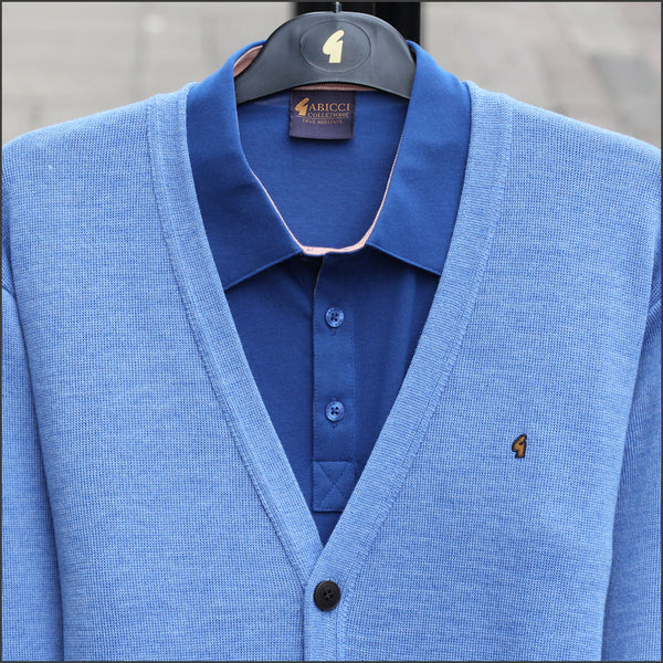 Gabicci Cardigan K02 Sapphire Wool Blended Cardigan@
