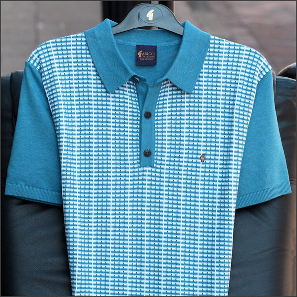 Gabicci M09 Aqua Pattern Polo Top@