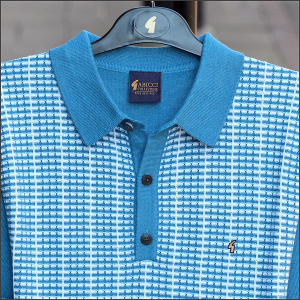 Gabicci M09 Aqua Pattern Polo Top@
