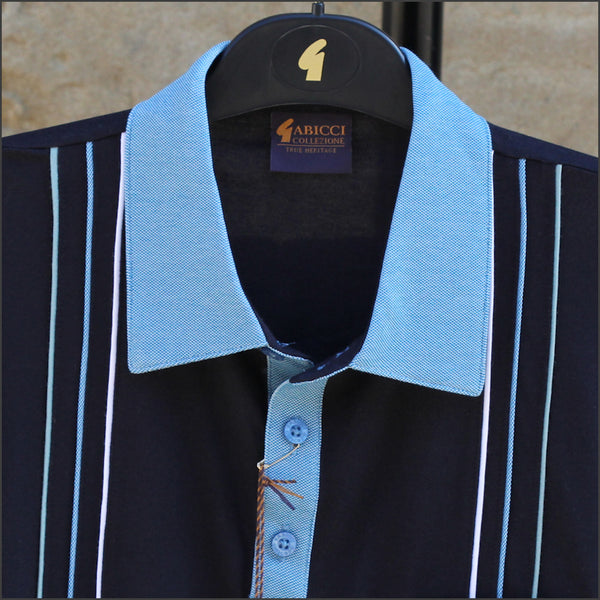 Gabicci X01 Navy Pattern Polo~