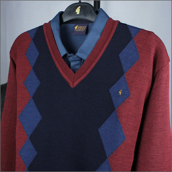 Gabicci M06 Mulberry Patterned V Neckº