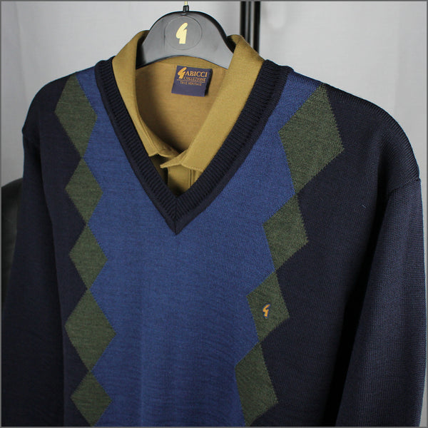 Gabicci M06 Navy Patterned V Neckº