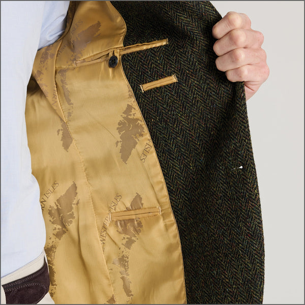 Brook Taverner Glencoe Green Herringbone Harris Tweed® Jacket^^