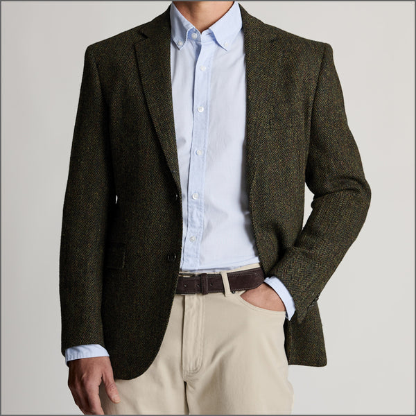 Brook Taverner Glencoe Green Herringbone Harris Tweed® Jacket^^
