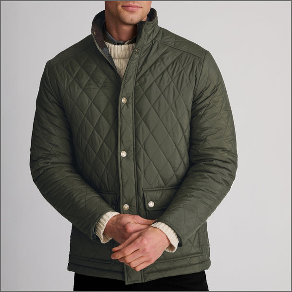 Brook Taverner Haydock Khaki Quilted Water Repellent Jacket*