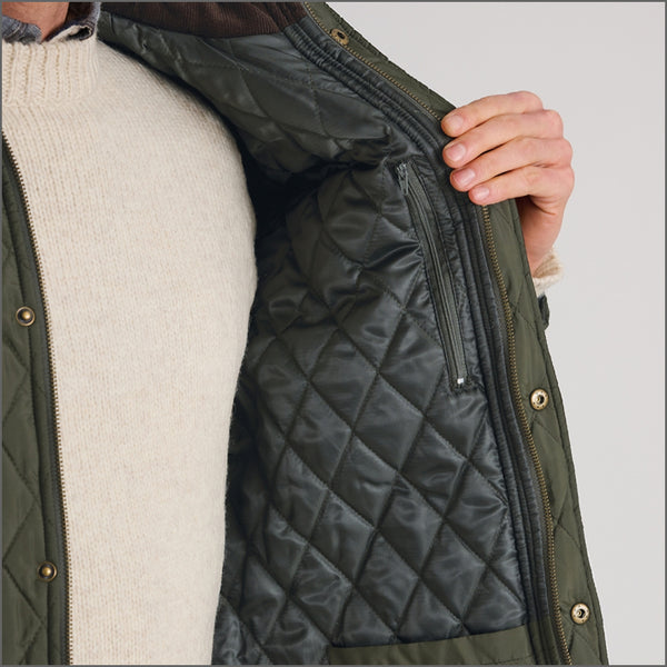 Brook Taverner Haydock Khaki Quilted Water Repellent Jacket*