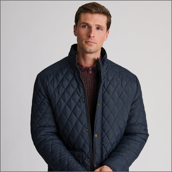 Brook Taverner Haydock Navy Quilted Water Repellent Jacket*