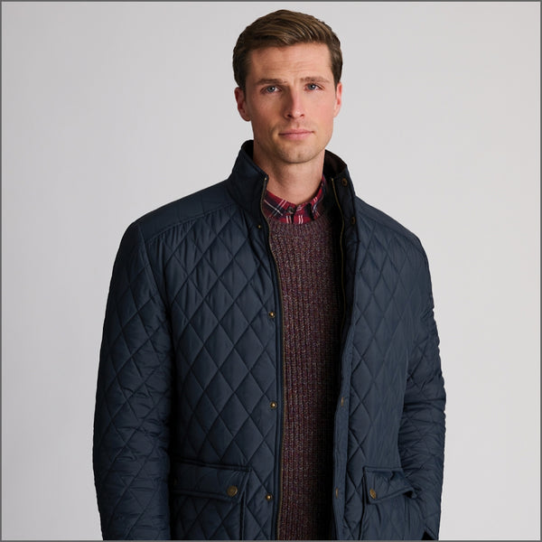 Brook Taverner Haydock Navy Quilted Water Repellent Jacket*