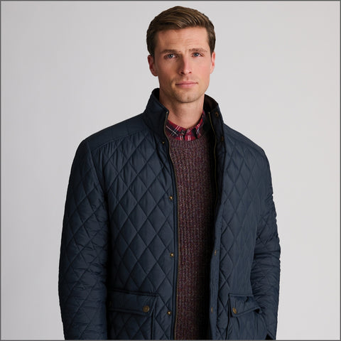 Brook Taverner Haydock Navy Quilted Water Repellent Jacket*