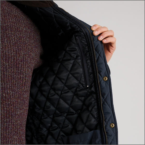 Brook Taverner Haydock Navy Quilted Water Repellent Jacket*