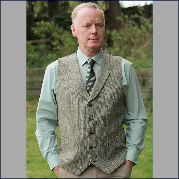 Harris Tweed Fawn Herringbone Jacket=