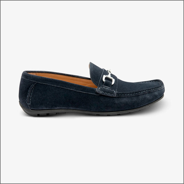 Loake Hawthorn Navy Suede Loafer~