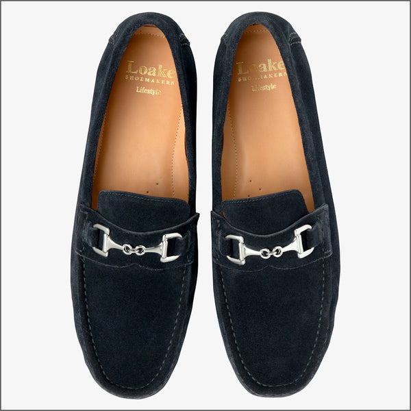 Loake Hawthorn Navy Suede Loafer~