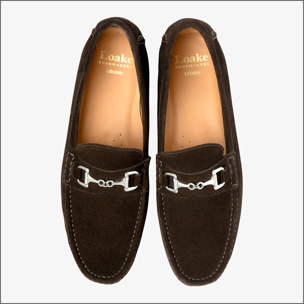 Loake Hawthorn Dark Brown Suede Loafer~