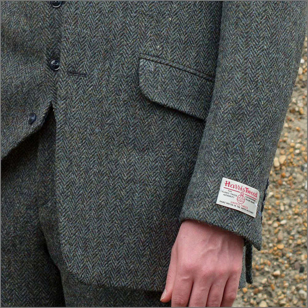 Harris Tweed Heather Blue Herringbone Jacket`