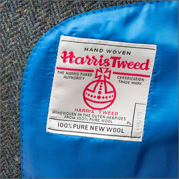 Harris Tweed Heather Blue Herringbone Jacket`
