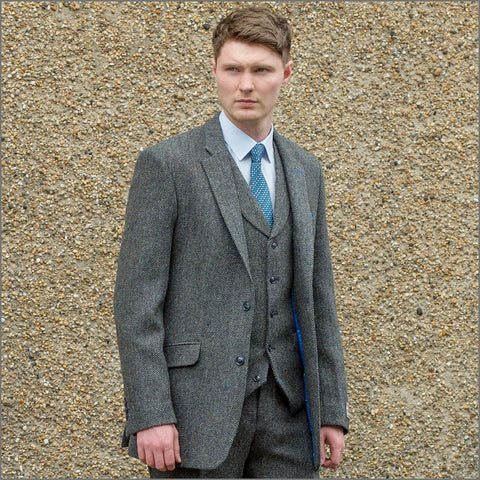 Harris Tweed Heather Blue Herringbone Jacketº
