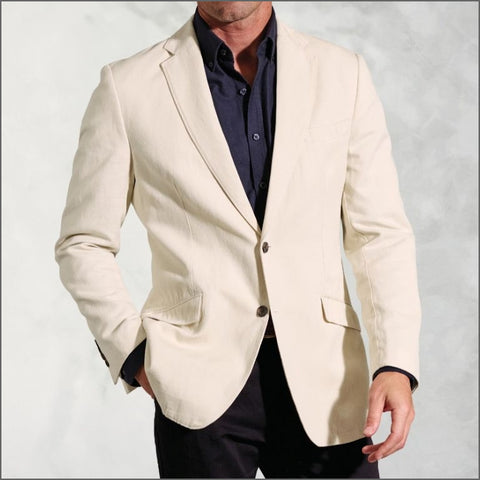 Brook Taverner Hemsworth Stone Washed Cotton Linen Jacket.