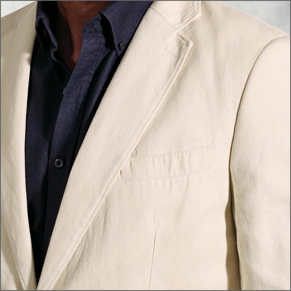 Brook Taverner Hemsworth Stone Washed Cotton Linen Jacket.