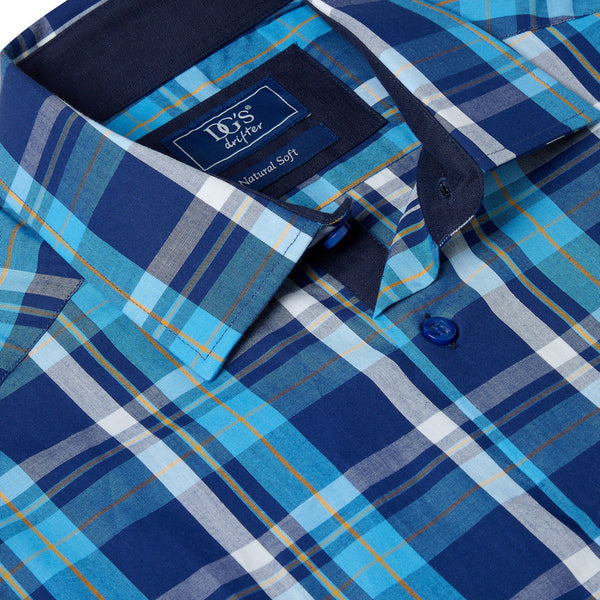 Dg's Blue  Check Short sleeve Shirt=